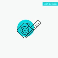 Measure Measuring Tape Tool turquoise highlight circle point Vector icon