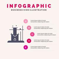 como ciencia espacio sólido icono infografía 5 pasos presentación antecedentes vector