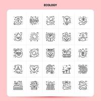 OutLine 25 Ecology Icon set Vector Line Style Design Black Icons Set Linear pictogram pack Web and Mobile Business ideas design Vector Illustration