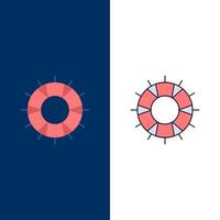 help lifebuoy lifesaver save support Flat Color Icon Vector