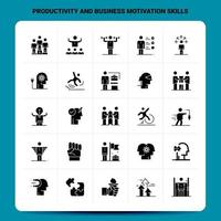 Solid 25 Productivity And Business Motivation Skills Icon set Vector Glyph Style Design Black Icons Set Web and Mobile Business ideas design Vector Illustration