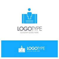 Customer Engagement Mobile Social Blue Solid Logo with place for tagline vector