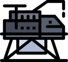 Construction Engineering Laboratory Platform  Flat Color Icon Vector icon banner Template