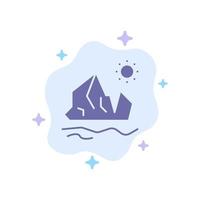 Ecology Environment Ice Iceberg Melting Blue Icon on Abstract Cloud Background vector