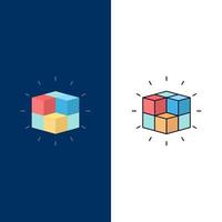 box labyrinth puzzle solution cube Flat Color Icon Vector