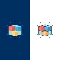 box labyrinth puzzle solution cube Flat Color Icon Vector