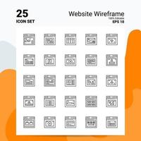 25 Website Wireframe Icon Set 100 Editable EPS 10 Files Business Logo Concept Ideas Line icon design vector