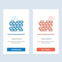 Brick Bricks Wall  Blue and Red Download and Buy Now web Widget Card Template vector