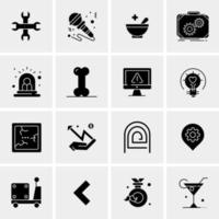 16 iconos de negocios universales vector ilustración de icono creativo para usar en proyectos relacionados con la web y dispositivos móviles