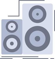 Audio hifi monitor speaker studio Flat Color Icon Vector