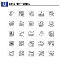 25 Data Protection icon set vector background