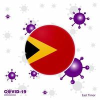 Pray For East Timor COVID19 Coronavirus Typography Flag Stay home Stay Healthy Take care of your own health vector