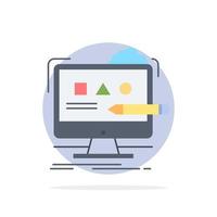 Art computer design digital studio Flat Color Icon Vector