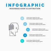 User Think Success Business Line icon with 5 steps presentation infographics Background vector
