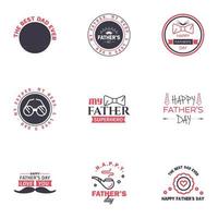 Happy fathers day 9 Black and Pink Typography Fathers day background design Fathers day greeting card Editable Vector Design Elements