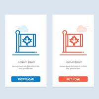 Flag Autumn Canada Leaf Maple  Blue and Red Download and Buy Now web Widget Card Template vector