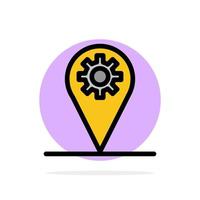 Business Location Map Gear Abstract Circle Background Flat color Icon vector