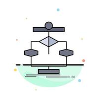 Algorithm chart data diagram flow Flat Color Icon Vector