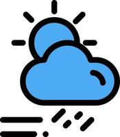 nube día temporada de lluvias clima color plano icono vector icono banner plantilla