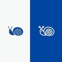 insecto caracol de pascua línea de resorte y glifo icono sólido línea de banner azul y glifo icono sólido banner azul vector