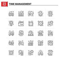 25 iconos de gestión de tiempo conjunto de antecedentes vectoriales vector