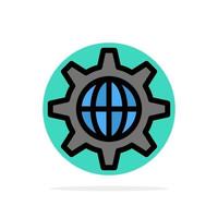 Security World Globe Internet Abstract Circle Background Flat color Icon vector