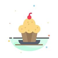 Cake Dessert Muffin Sweet Thanksgiving Abstract Flat Color Icon Template