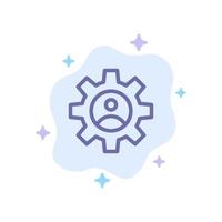 Gear Controls Profile Use Blue Icon on Abstract Cloud Background vector