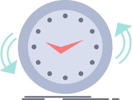 Backup clock clockwise counter time Flat Color Icon Vector