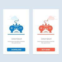 Game Pad Video Xbox PlayStation  Blue and Red Download and Buy Now web Widget Card Template vector