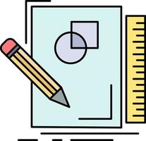 sketch sketching design draw geometry Flat Color Icon Vector