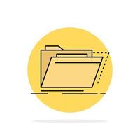 Archive catalog directory files folder Flat Color Icon Vector