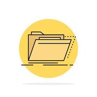 Archive catalog directory files folder Flat Color Icon Vector