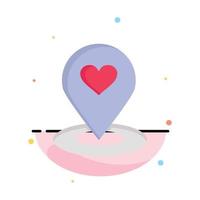 Location Map Location Finder Pin Heart Business Logo Template Flat Color vector