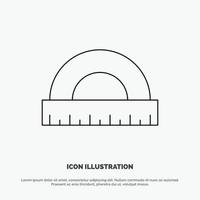 Angle Construction Measure Ruler Scale Line Icon Vector