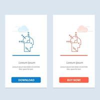 User Man Mind Programming Art  Blue and Red Download and Buy Now web Widget Card Template vector