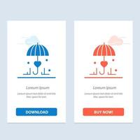 Insurance Umbrella Secure Love  Blue and Red Download and Buy Now web Widget Card Template vector