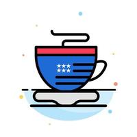 Tea Cup Coffee Usa Abstract Flat Color Icon Template vector