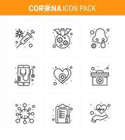 25 Coronavirus Emergency Iconset Blue Design such as online medical disease healthcare nose infection viral coronavirus 2019nov disease Vector Design Elements