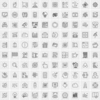 Set of 100 Creative Business Line Icons vector