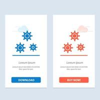 Configuration Gears Preferences Service  Blue and Red Download and Buy Now web Widget Card Template vector