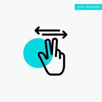 Gestures Hand Mobile Touch turquoise highlight circle point Vector icon