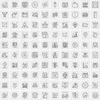 Set of 100 Creative Business Line Icons vector