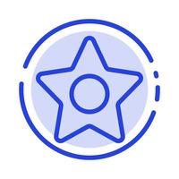 star media studio línea punteada azul icono de línea vector