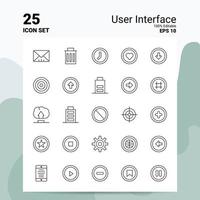 25 User Interface Icon Set 100 Editable EPS 10 Files Business Logo Concept Ideas Line icon design vector