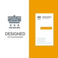 Conference Business Call Connection Internet Online Grey Logo Design and Business Card Template vector