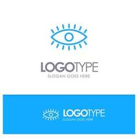 Eye Eyes Watch Design Blue Outline Logo Place for Tagline vector