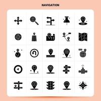 Solid 25 Navigation Icon set Vector Glyph Style Design Black Icons Set Web and Mobile Business ideas design Vector Illustration