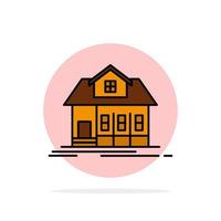 Home House Building Real Estate Abstract Circle Background Flat color Icon vector