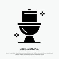 Bathroom Cleaning Toilet Washroom solid Glyph Icon vector